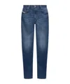 Diesel Slim-fit Distressed Denim Pants With Vintage Wash In Blue