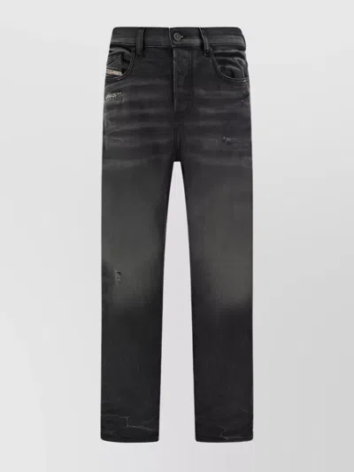 Diesel 2020 Distressed Straight Jeans In Black