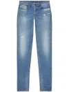 Diesel Low-rise Tapered Jeans In Blue