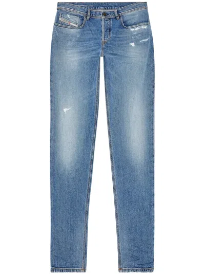 Diesel Low-rise Tapered Jeans In Blue