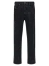 Diesel Distressed Five-pocket Jeans With Belt Loops In Black