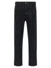 Diesel Distressed Five-pocket Jeans With Belt Loops In Black
