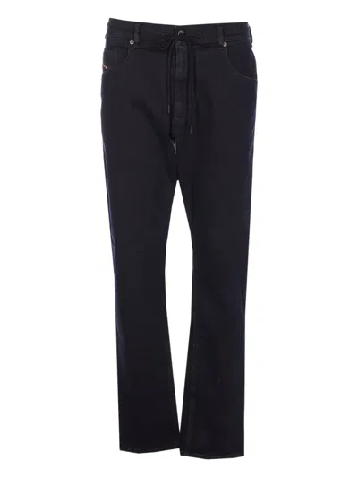 Diesel 2032 D-krooley-b Logo Jeans In Blue
