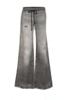 Diesel D-ainty Distressed Elasticated-waist Jeans In Gray
