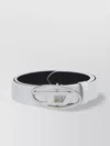 Diesel 25 Mm Reversible Belt With Oval Buckle In Metallic