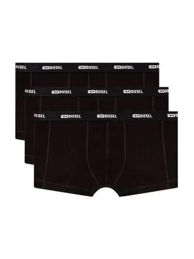 Diesel 3 Pack Boxer Shorts With Logo In Black