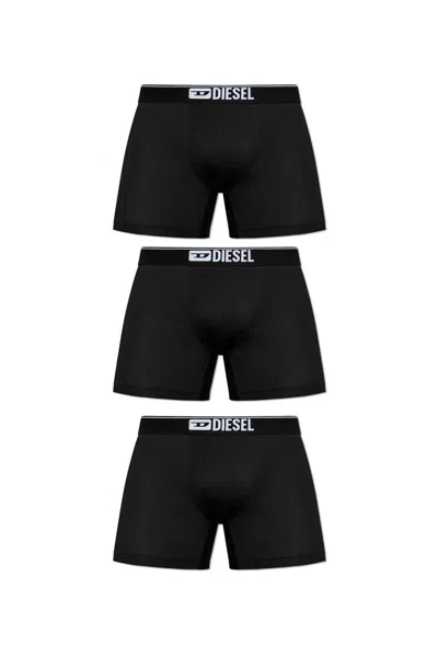 DIESEL 3 PACK LOGO WAISTBAND BOXERS