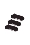 Diesel 3-pack Low-cut Logo Instep Socks In Black