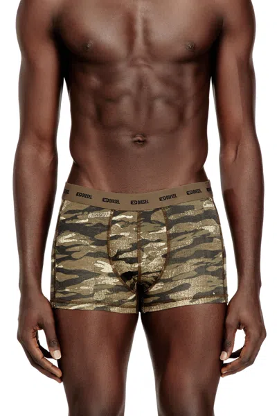 Diesel 3-pack Of Boxer Briefs Plain And Camo In Green