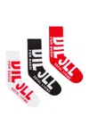 Diesel 3-pack Of Maxi Logo Socks In Multicolor