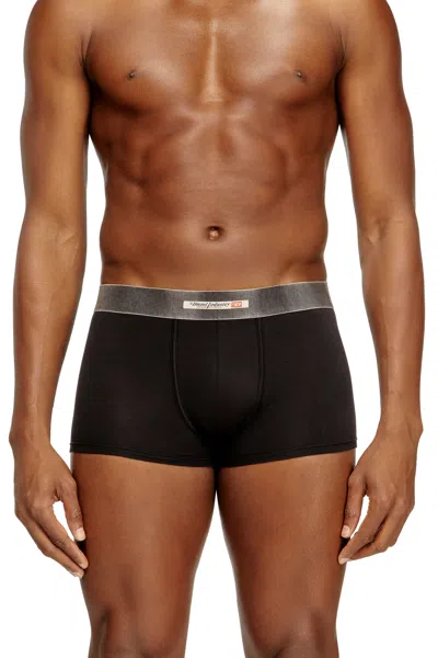 Diesel 3-pack Of Stretch Cotton Boxers With Satin Waistband In Black