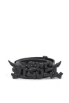 Diesel 3.5cm Pull-up Leather Belt With Graffiti Buckle In Black