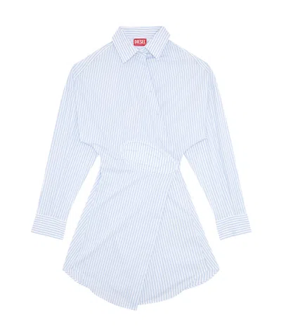 Diesel 3d Logo-detail Dress In Blue