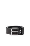 Diesel B-d Loop Leather Belt In Burgundy