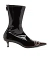 Diesel 45mm D-venus Patent-leather Pointed-toe Boots In Black