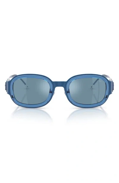 Diesel ® 49mm Small Mirrored Square Sunglasses In Blue