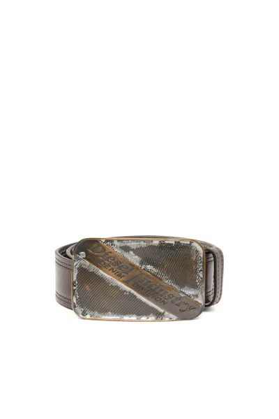 Diesel 4cm Archival Belt With Rust-effect Buckle In Brown