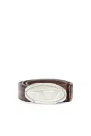 Diesel 4cm Belt In Waxed Leather In Brown