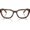 Diesel ® 52mm Rectangular Optical Glasses In Brown