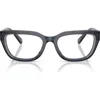 Diesel ® 52mm Rectangular Optical Glasses In Blue