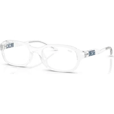 Diesel ® 53mm Rectangle Optical Glasses In Transparent