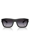 Diesel ® 55mm Gradient Square Sunglasses In Shiny Black/gradient Grey