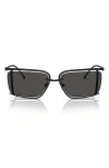 Diesel ® 57mm Rectangular Sunglasses In Black
