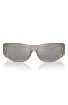 Diesel ® 61mm Oval Sunglasses In Shiny Opal Grey/mirror Grey