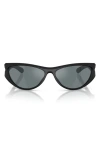 Diesel ® 63mm Oversize Cat Eye Sunglasses In Matte Black/black Mirror