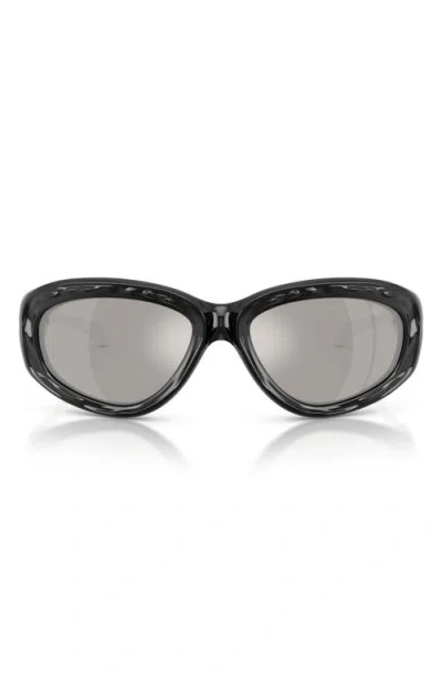Diesel ® 63mm Oversize Mirrored Pillow Sunglasses In White