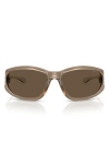 Diesel ® 65mm Oversize Wrap Sunglasses In Metallic Kaki/brown
