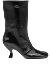 Diesel 75mm D-amber Square-toe Sculptural-heel Boots In Black