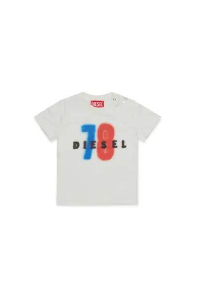 Diesel Kids'  78 Faded Graphic Jersey T-shirt In Grey