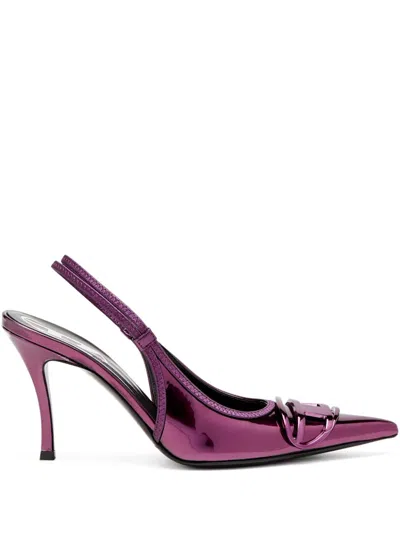 Diesel D-venus-slingback Pumps With Mirror Finish In Purple