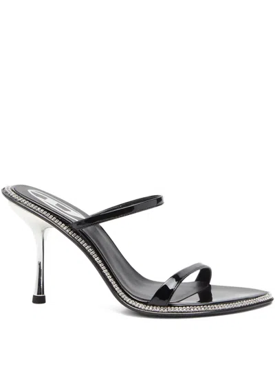Diesel 90mm Crystal-embellished Stiletto Sandals In Black