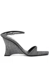 Diesel 90mm D-amber Wedge Sandals In Gray