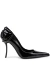 Diesel Heel Detail Pointed Toe Stiletto Pumps In Black