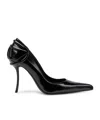 Diesel Heel Detail Pointed Toe Stiletto Pumps In Black