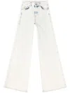 Diesel D-akemi L.32 Wide-leg High-waisted Denim Pants In White