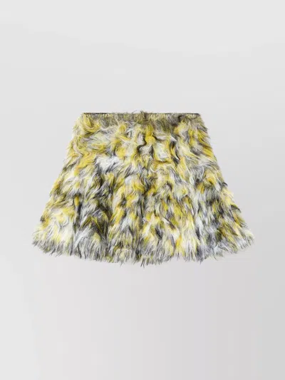 DIESEL A-LINE FLARED SKIRT FAUX FUR