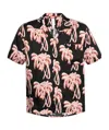 Diesel Short Sleeved Bmowt-adrian Shirt With Palms Pattern In Black
