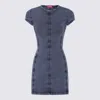 Diesel Mini Dress In Denim-look Jersey In Blue