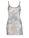 Diesel Mini Mesh Beach Dress With Open Back In Multi