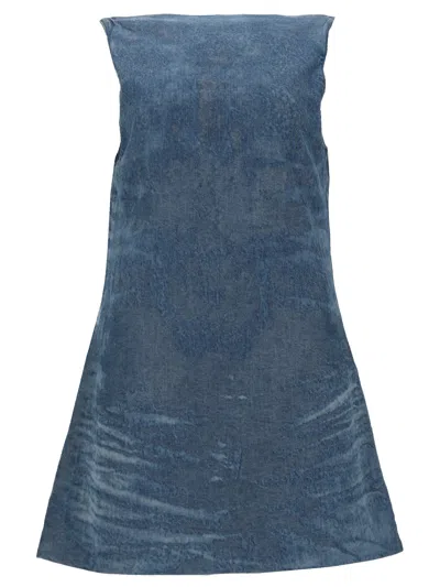 Diesel Sleeveless Scoop Neck Denim Dress In Multi