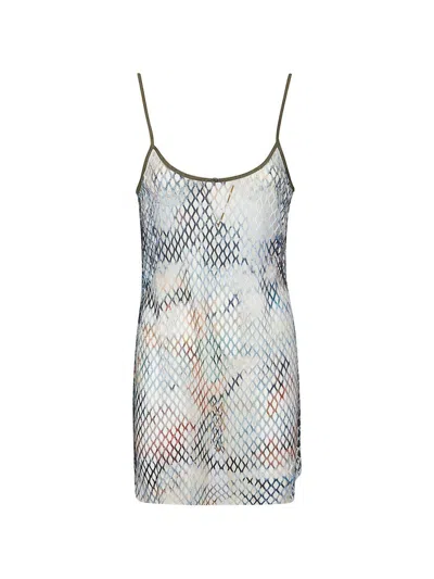 DIESEL Short mesh dress with thin shoulder straps DIESEL