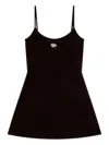 Diesel Mini Dress With Spaghetti Straps And Scoop Neck In Black