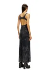 Diesel Abito Lungo In Jersey Stretch Marmorizzato In Black