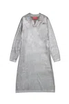 Diesel Abito Lungo In Misto Lana Con Stampa Mylar In Gray