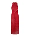Diesel Maxi Dress With Racerback And Ribbed Texture In Red