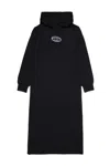 Diesel Abito Maxi-felpa Lungo Con Logo Oval D In Black
